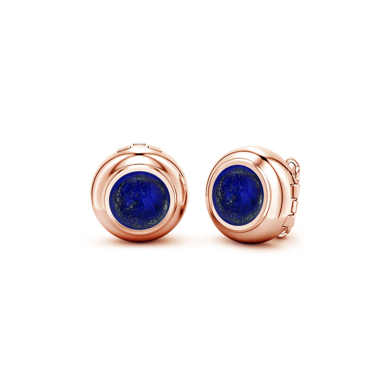Angara 3.3 Ctw Round Lapis Lazuli Men's Button Cover In Gold
